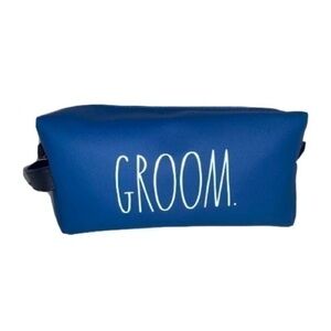 RAE DUNN | NWT Mens Rae Dunn Zip & Carry Navy & Ivory “GROOM” Toiletry Bag 💼